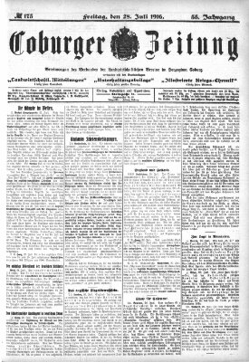 Coburger Zeitung Freitag 28. Juli 1916