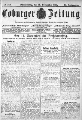 Coburger Zeitung Donnerstag 16. November 1916