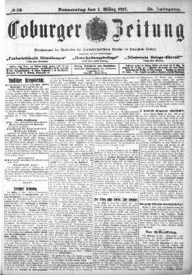 Coburger Zeitung Donnerstag 1. März 1917