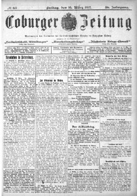 Coburger Zeitung Freitag 16. März 1917