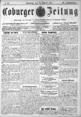 Coburger Zeitung Freitag 6. April 1917