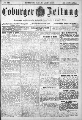 Coburger Zeitung Mittwoch 27. Juni 1917