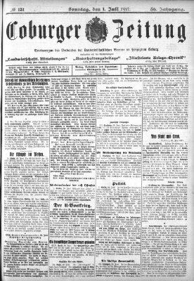 Coburger Zeitung Sonntag 1. Juli 1917