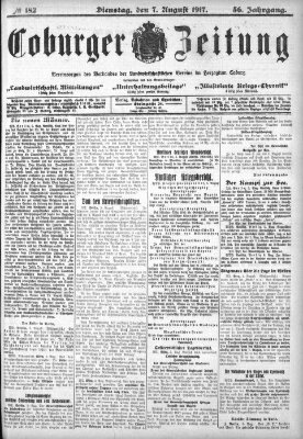 Coburger Zeitung Dienstag 7. August 1917