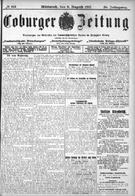 Coburger Zeitung Mittwoch 8. August 1917