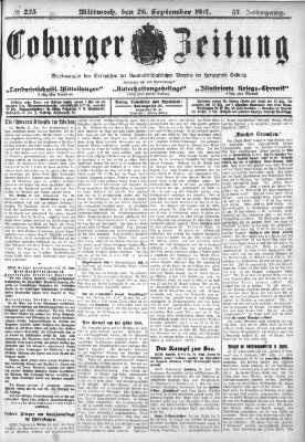 Coburger Zeitung Mittwoch 26. September 1917