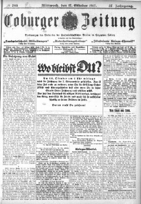 Coburger Zeitung Mittwoch 17. Oktober 1917