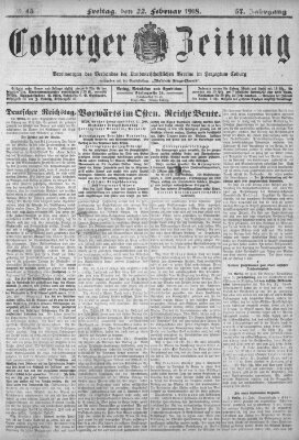 Coburger Zeitung Freitag 22. Februar 1918