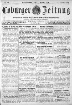Coburger Zeitung Samstag 2. März 1918
