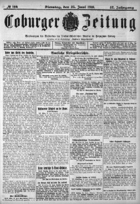 Coburger Zeitung Dienstag 25. Juni 1918