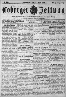 Coburger Zeitung Mittwoch 17. Juli 1918