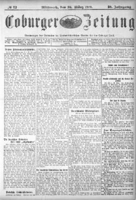 Coburger Zeitung Mittwoch 26. März 1919