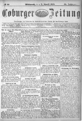 Coburger Zeitung Mittwoch 9. April 1919