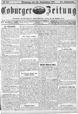 Coburger Zeitung Dienstag 23. September 1919