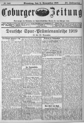 Coburger Zeitung Dienstag 11. November 1919