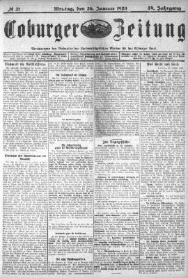 Coburger Zeitung Montag 26. Januar 1920