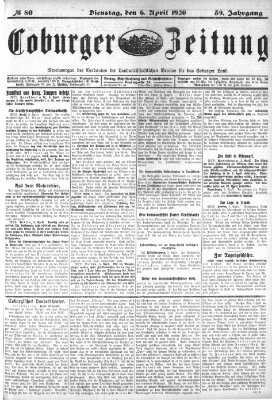 Coburger Zeitung Dienstag 6. April 1920