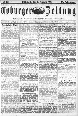 Coburger Zeitung Mittwoch 11. August 1920