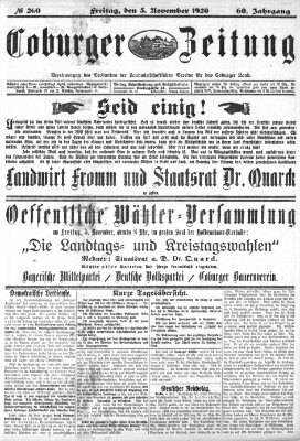 Coburger Zeitung Freitag 5. November 1920