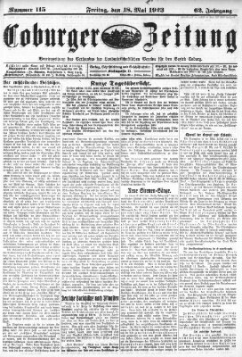 Coburger Zeitung Freitag 18. Mai 1923