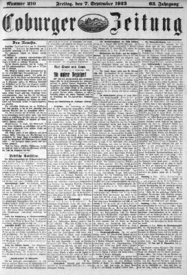 Coburger Zeitung Freitag 7. September 1923