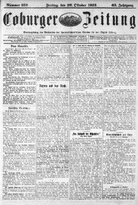Coburger Zeitung Freitag 26. Oktober 1923