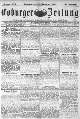 Coburger Zeitung Dienstag 20. November 1923