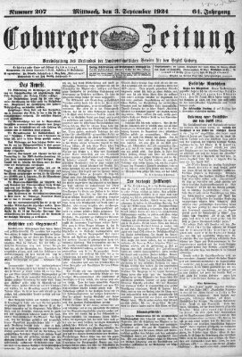 Coburger Zeitung Mittwoch 3. September 1924