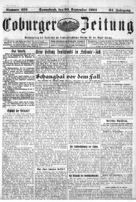 Coburger Zeitung Samstag 20. September 1924