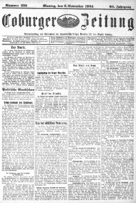 Coburger Zeitung Montag 3. November 1924