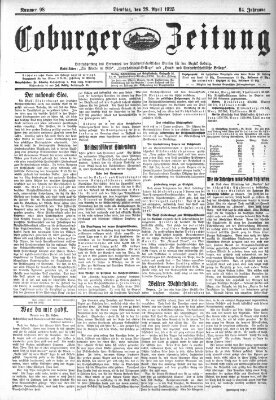 Coburger Zeitung Dienstag 28. April 1925