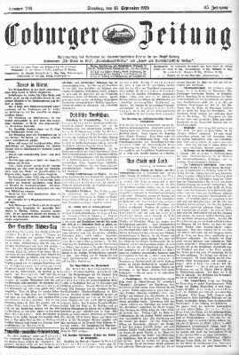 Coburger Zeitung Dienstag 15. September 1925
