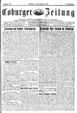 Coburger Zeitung Mittwoch 25. November 1925