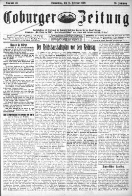 Coburger Zeitung Donnerstag 11. Februar 1926