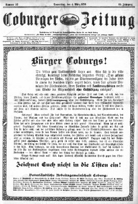Coburger Zeitung Donnerstag 4. März 1926