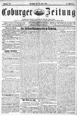 Coburger Zeitung Mittwoch 30. Juni 1926