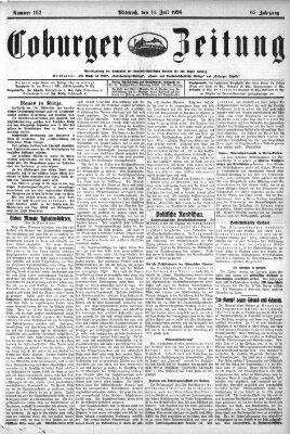 Coburger Zeitung Mittwoch 14. Juli 1926