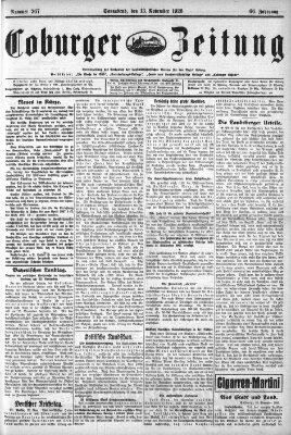 Coburger Zeitung Samstag 13. November 1926