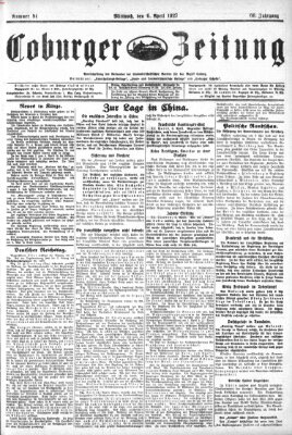 Coburger Zeitung Mittwoch 6. April 1927