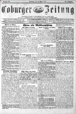 Coburger Zeitung Dienstag 12. April 1927