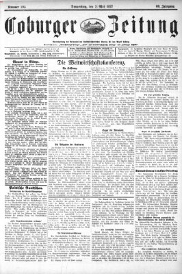 Coburger Zeitung Donnerstag 5. Mai 1927