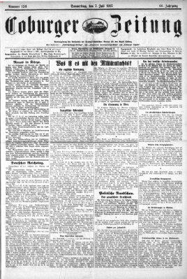 Coburger Zeitung Donnerstag 7. Juli 1927
