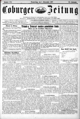 Coburger Zeitung Donnerstag 1. September 1927