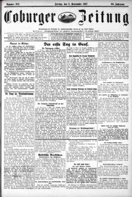 Coburger Zeitung Freitag 2. September 1927