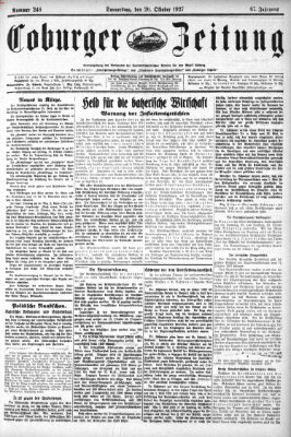 Coburger Zeitung Donnerstag 20. Oktober 1927