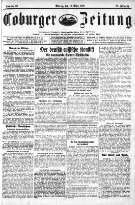 Coburger Zeitung Montag 19. März 1928
