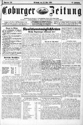 Coburger Zeitung Mittwoch 23. Mai 1928