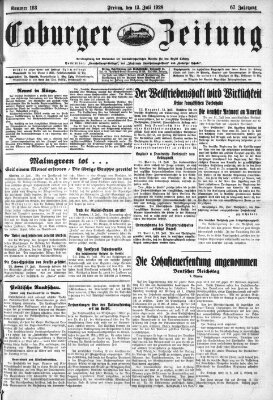 Coburger Zeitung Freitag 13. Juli 1928