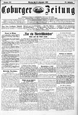Coburger Zeitung Montag 10. September 1928