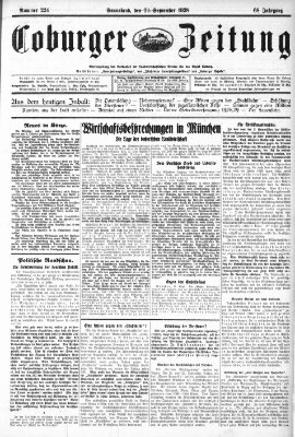 Coburger Zeitung Samstag 22. September 1928